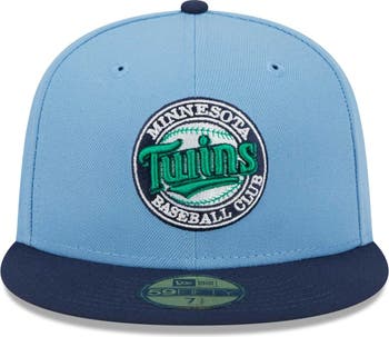New Era Minnesota Twins Blue Vice Highlighter Logo 59FIFTY Fitted Hat