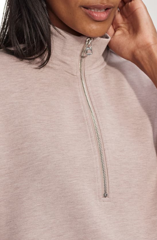 Varley Ritchie Short Sleeve Sweatshirt In Taupe Marl
