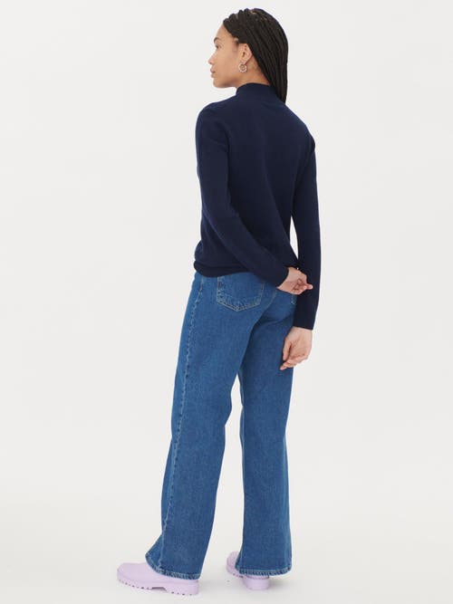 Gobi Cashmere Cashmere Mock Neck Sweater In Navy