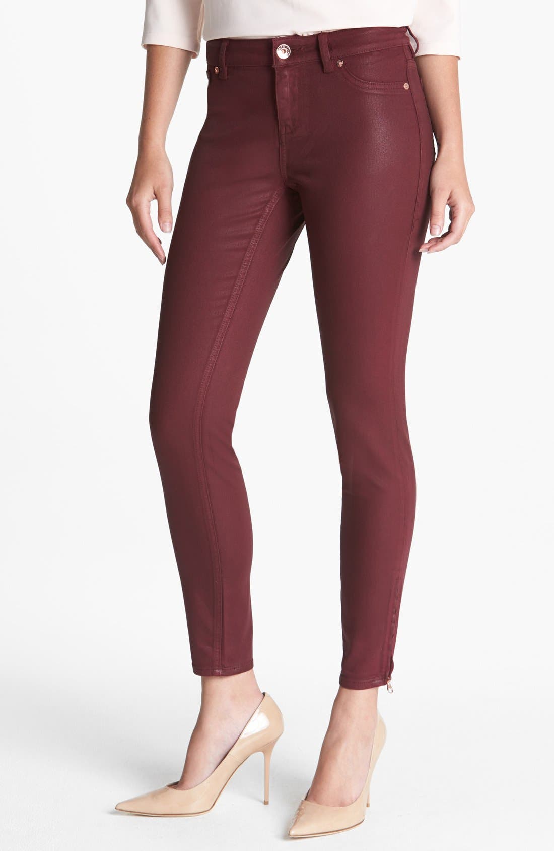 Ted Baker London Wax Coated Skinny Jeans Nordstrom