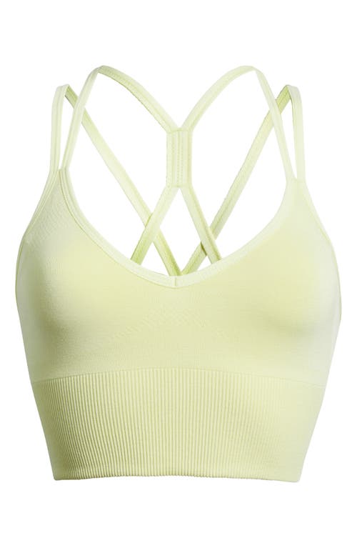 Shop Zella Rhythm Seamless Sports Bra In Green Finch