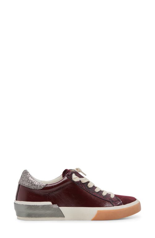 Shop Dolce Vita Zina Sneaker In Burgundy Crinkle Patent