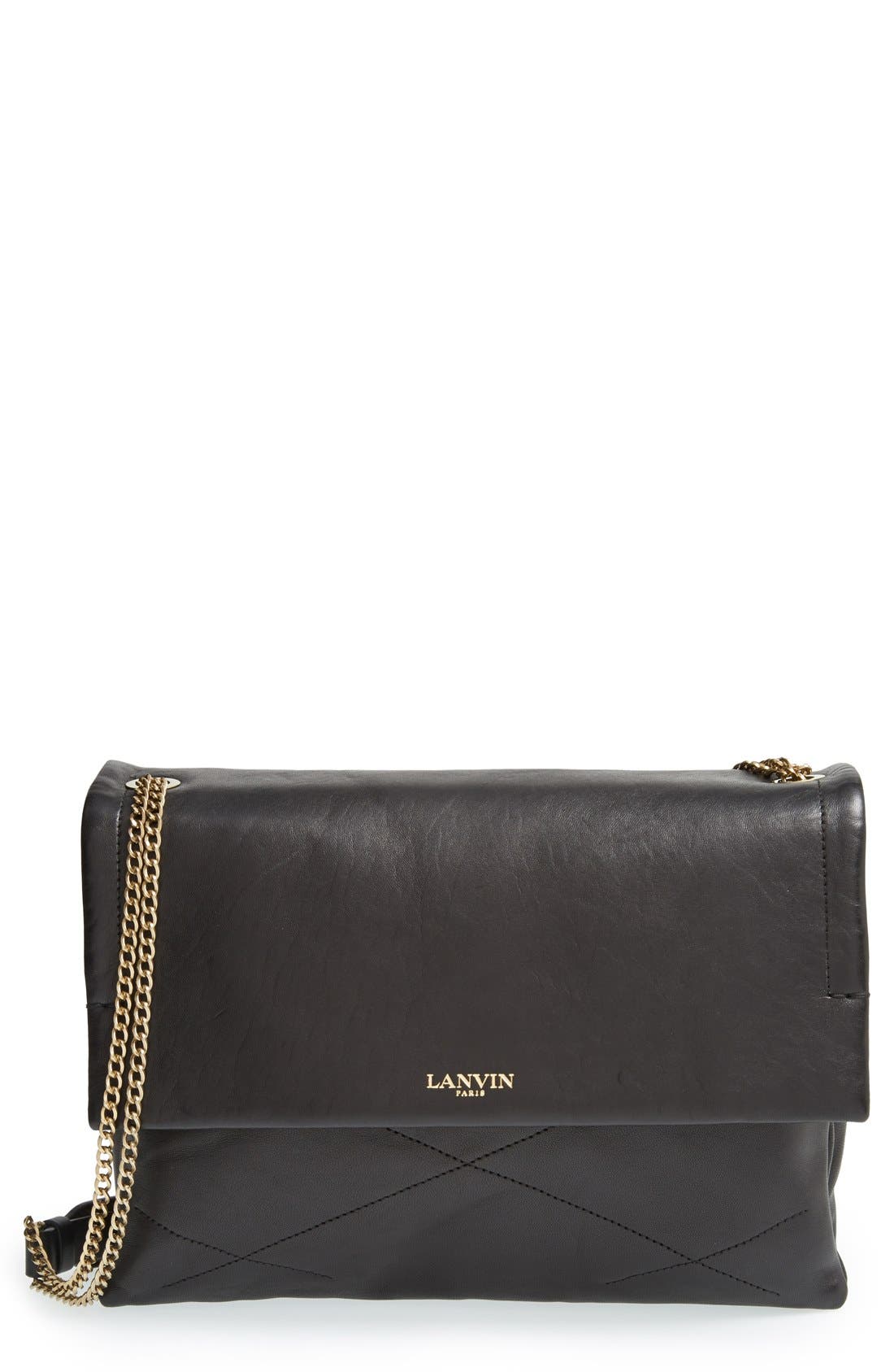 lanvin sugar quilted leather shoulder bag