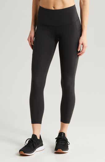 Zella Leggings Small Cropped Black Perforated Mesh Gym Workout