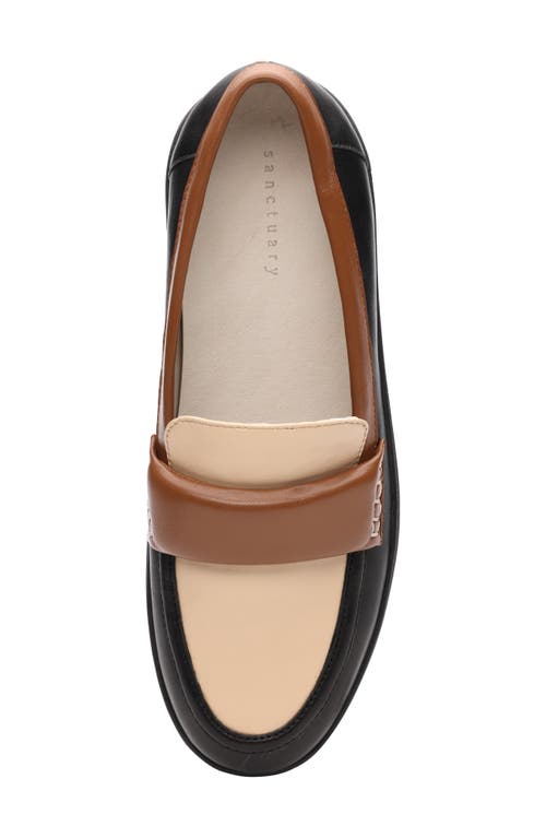 Sanctuary Peacemaker Platform Loafer In Black/oatmilk/spice