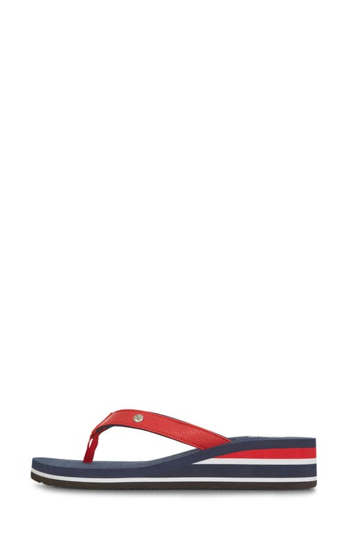 Floopi Flip Flop Wedge Sandal In Navy