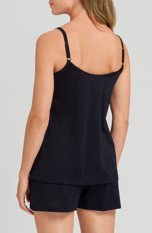 Hanro Julia Short Scoop-neck Pintuck Pajama Set In Black