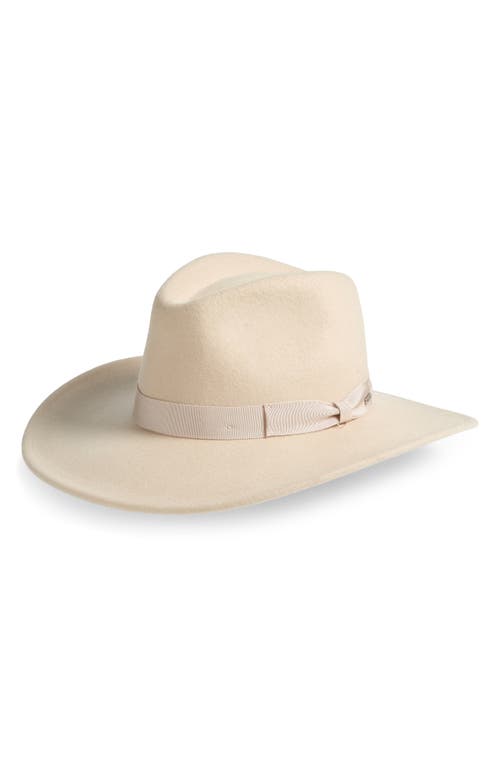 Shop Brixton Kennedy Wool Felt Fedora In Bone