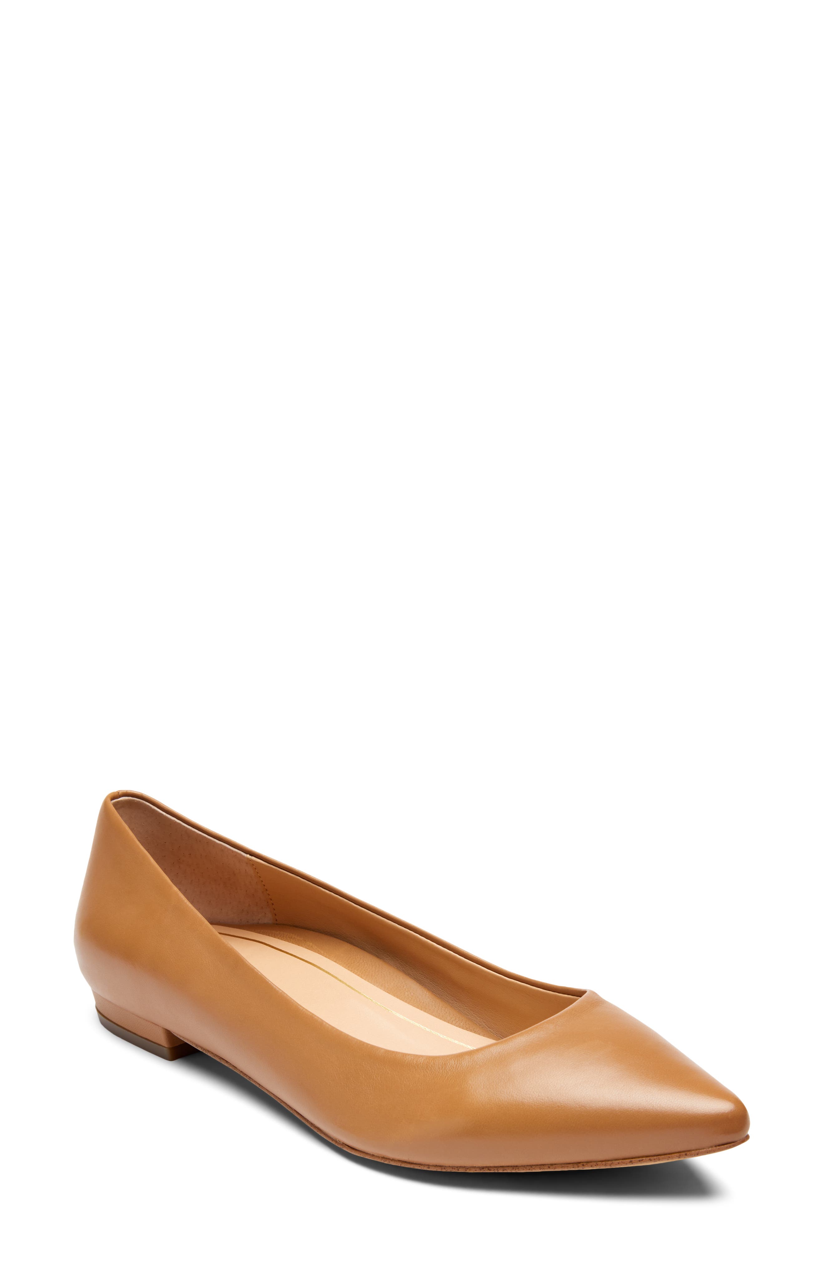 tan flat pointed shoes