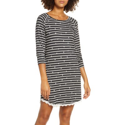 Hatley Silver Hearts Nighty Nightshirt, Blue