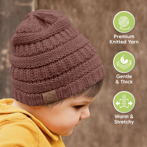 Shop Keababies 3-pack Warmzy Baby Beanies In Mauve