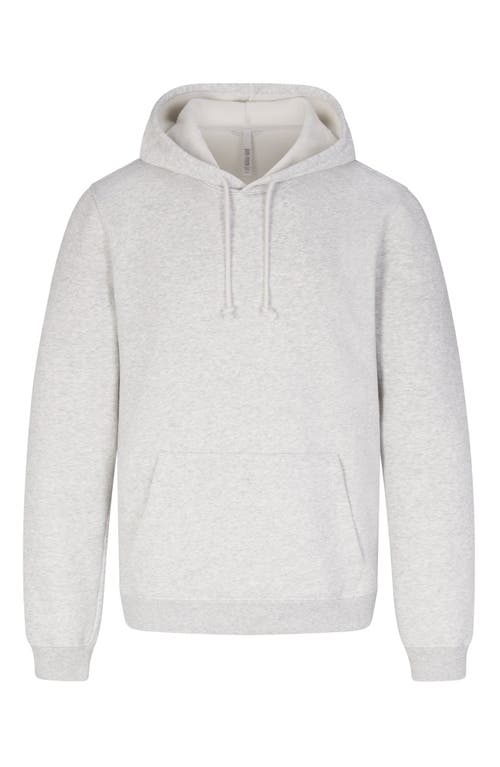 Shop Skims Cotton Blend Pullover Hoodie In Light Heather Grey