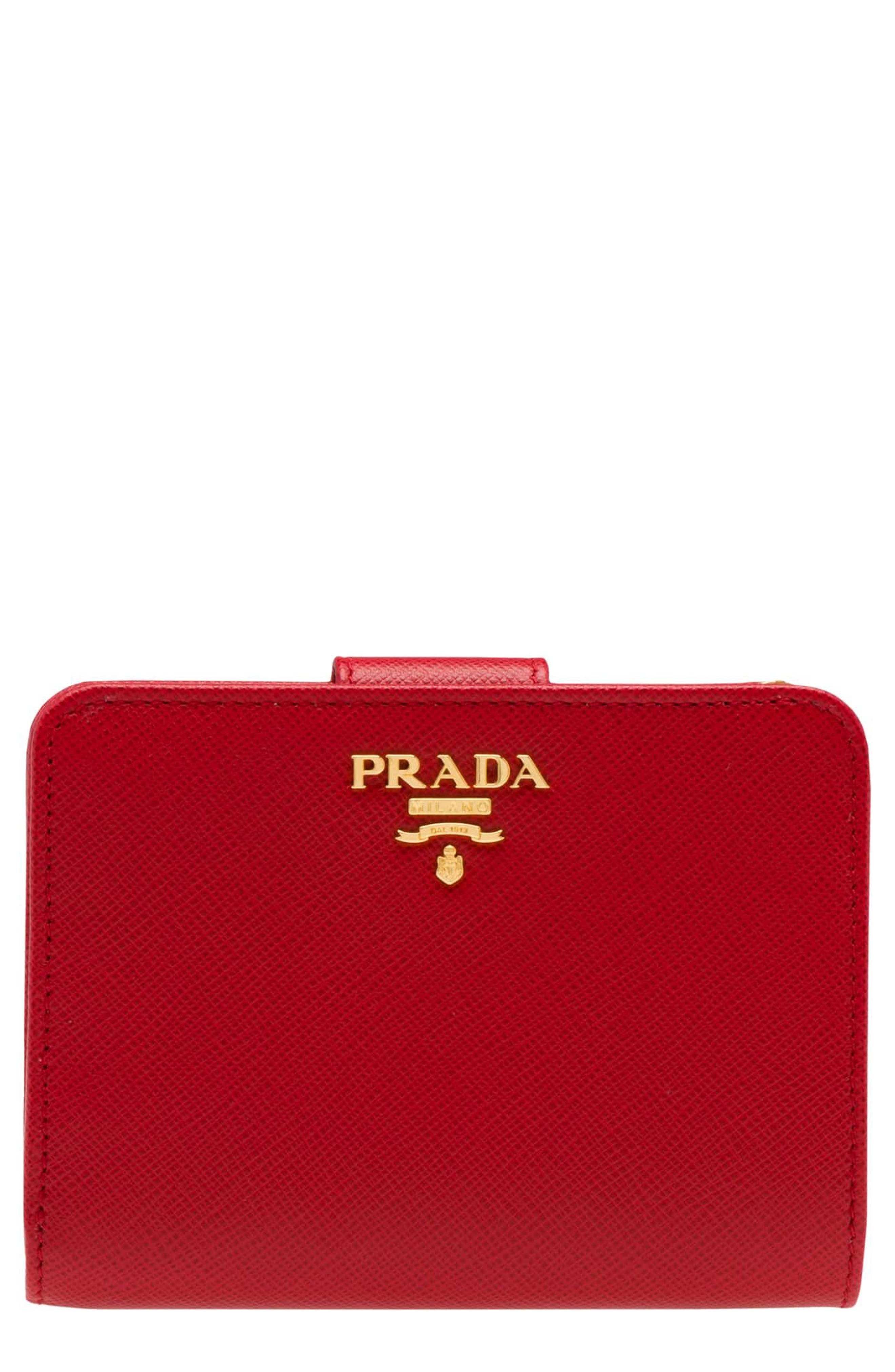 Prada Small Saffiano Tab Wallet Nordstrom