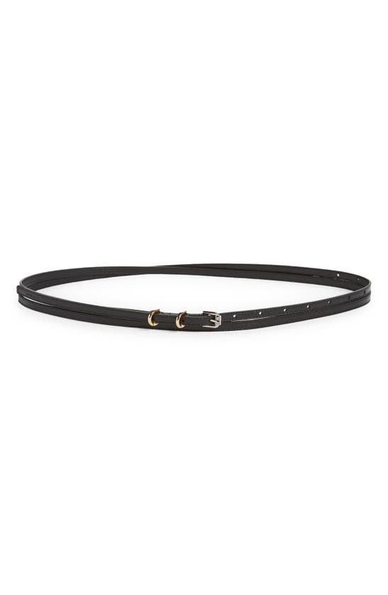 Givenchy Voyou Leather Double Wrap Belt In Black