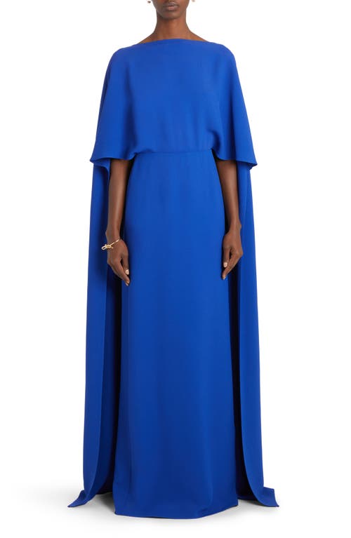 Valentino Garavani Silk Cape Gown in Zaffiro at Nordstrom, Size 6 Us