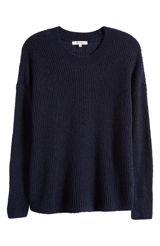 Madewell Ribbed Crewneck Sweater In Deep Indigo