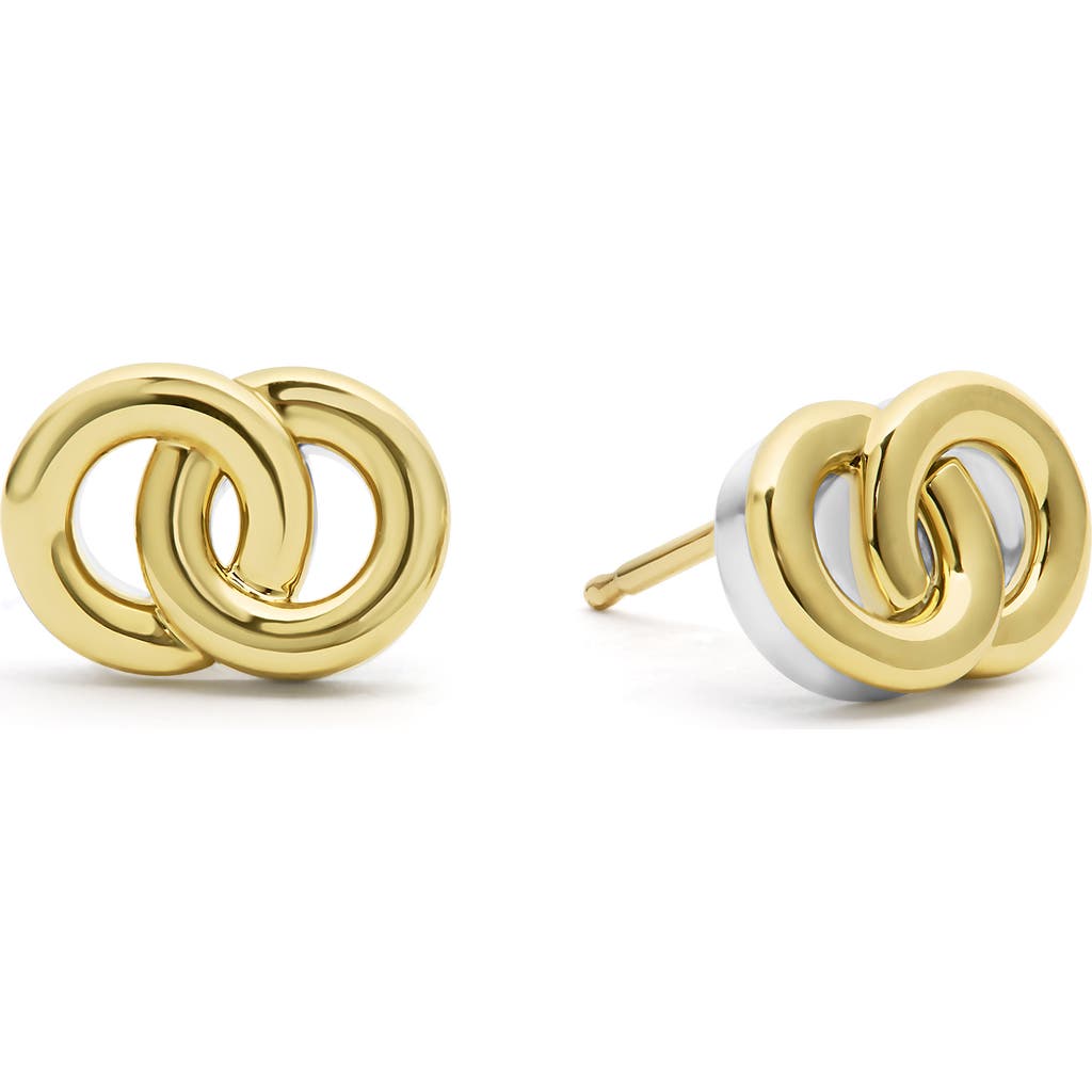 Lagos Interlocking Circle Stud Earrings In Two-tone