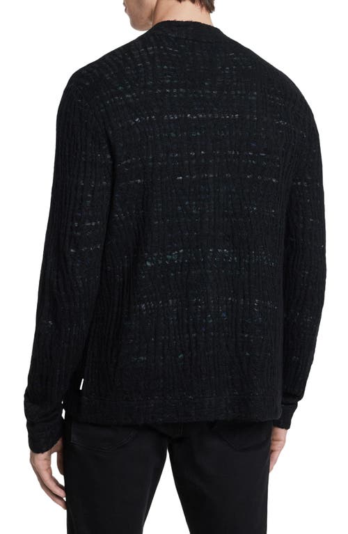 Shop John Varvatos Dubois Space Dye Knit Jacket In Black