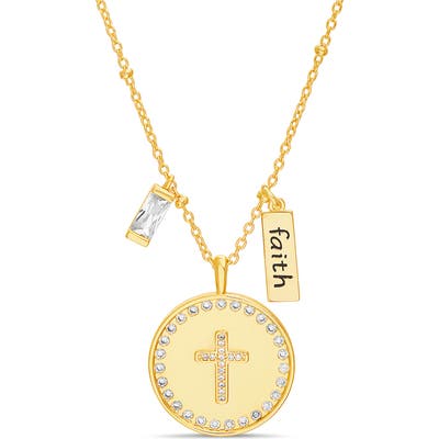 Lesa Michele Cubic Zirconia Cross Pendant Necklace