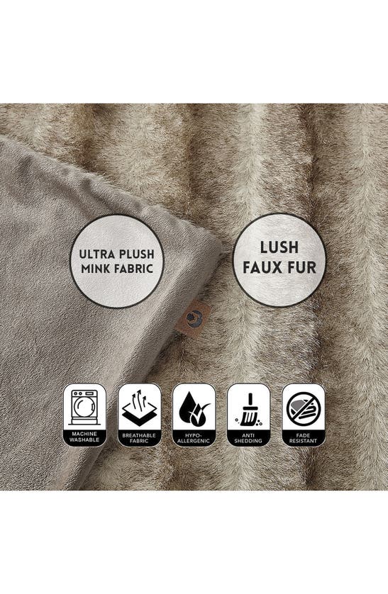 Shop Inspired Home Cheetah Print Faux Fur Throw Blanket In Brown Cream