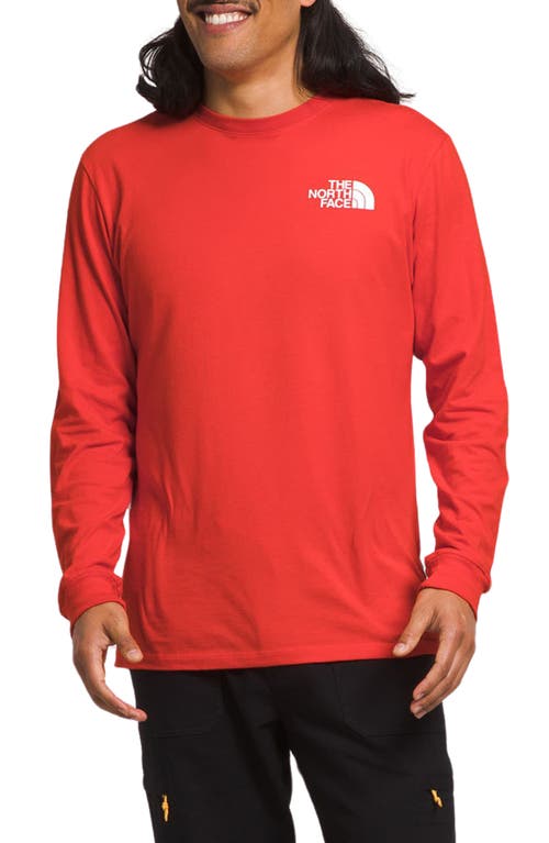 The North Face Long Sleeve Nse Box Logo Graphic T-shirt In Red