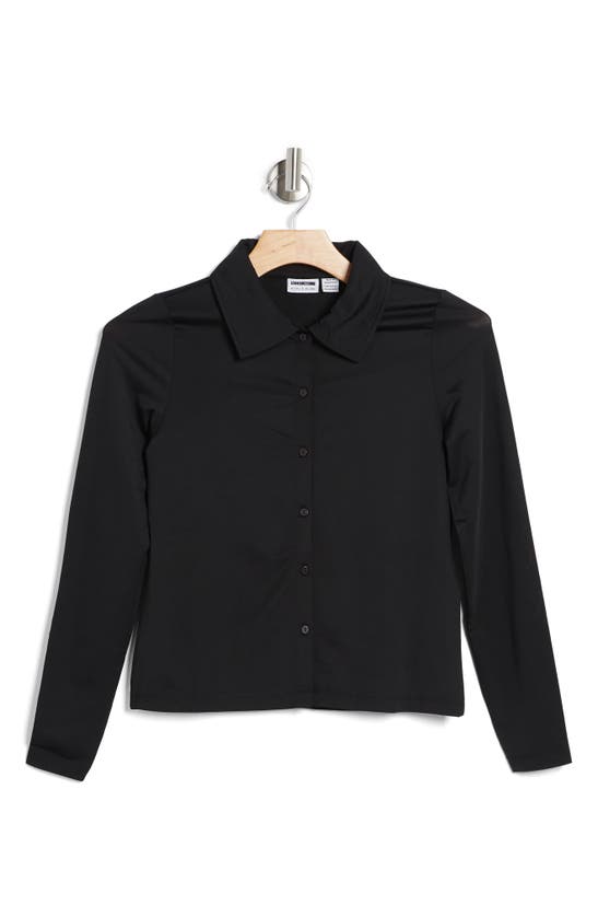 Shop Noisy May Fiona Button-up Shirt In Black