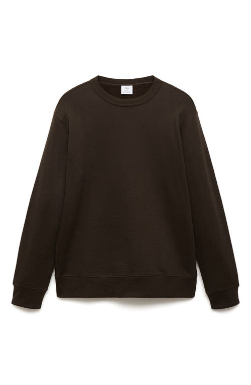 Shop Mango Cotton Blend Sweatshirt In Chocolate