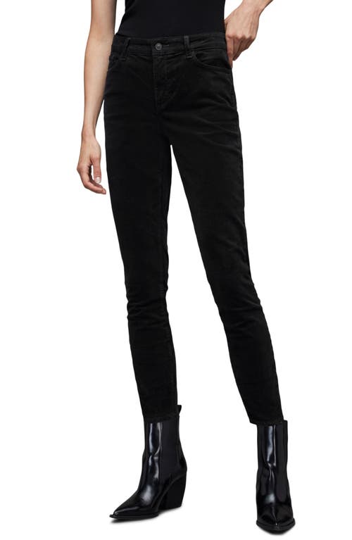 AllSaints Miller Corduroy Skinny Jeans Black at Nordstrom,