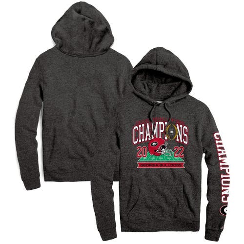Men's League Collegiate Wear Heather Charcoal Georgia Bulldogs College Football Playoff 2022 National Champions Two-Hit Tri-Blend Pullover Hoodie at