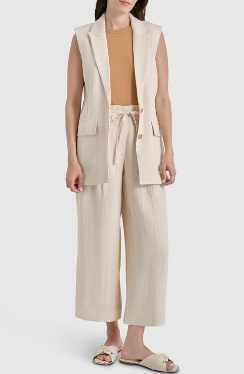 Shop Dkny Longline Vest In Parchment