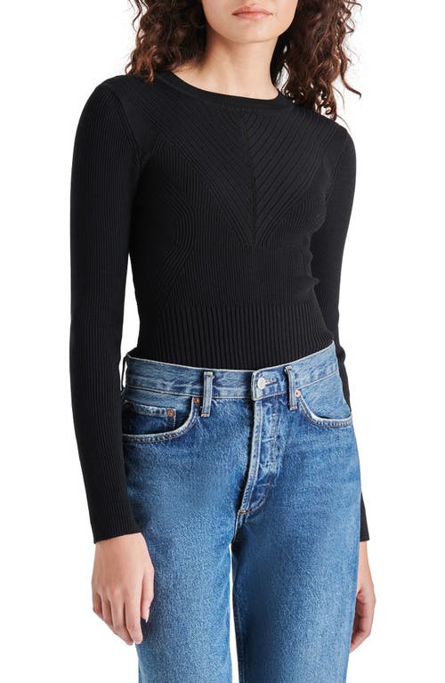 Xandra Rib Long Sleeve Bodysuit in Black