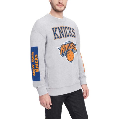 Men's Tommy Jeans Heather Gray New York Knicks Hayes Crew Neck Pullover Sweatshirt