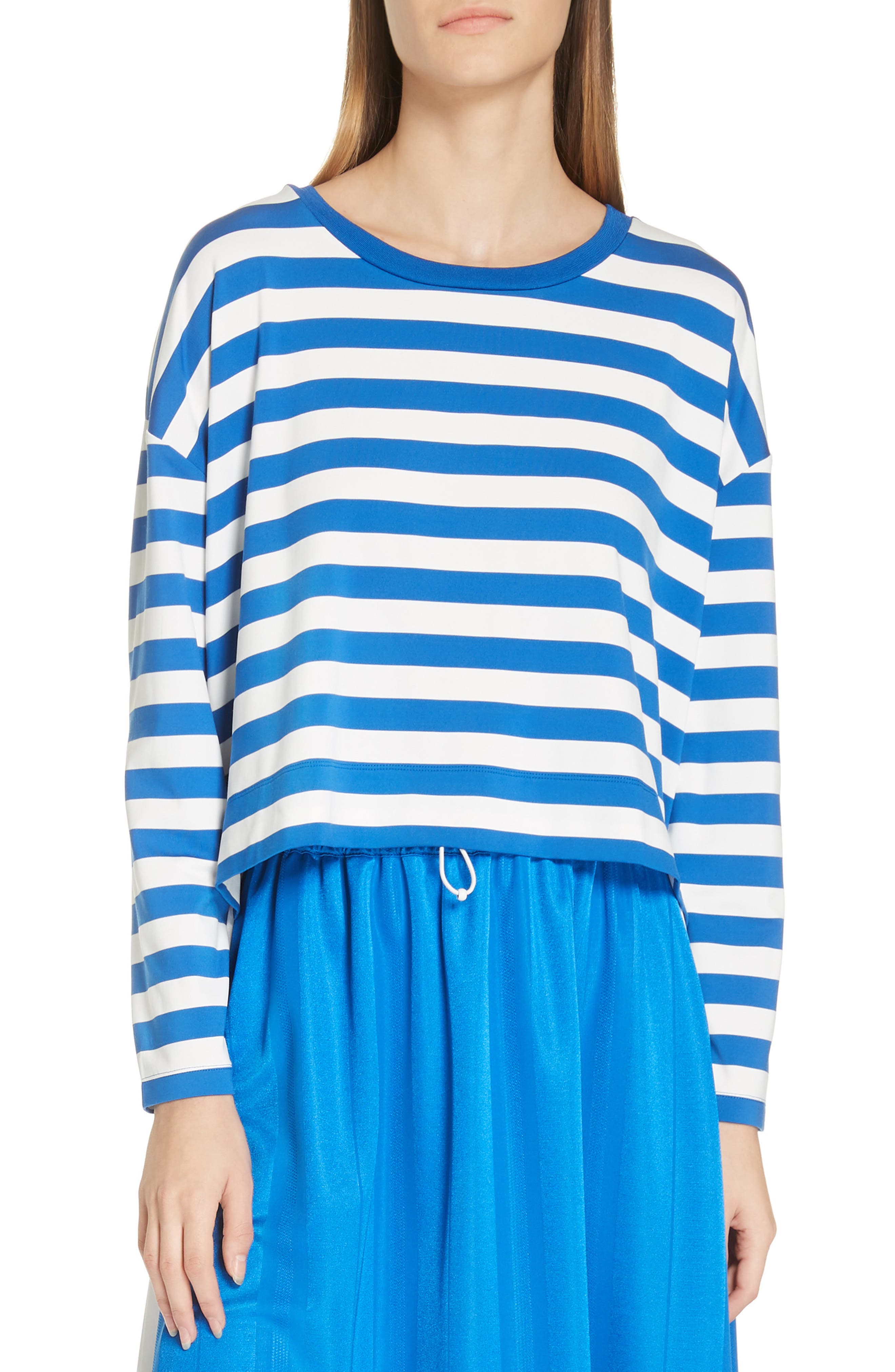 Tory Sport Stripe Performance Tee, White