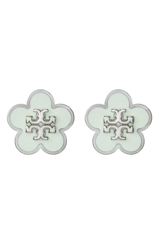 Tory Burch Flower Stud Earrings In Brass / Meadow