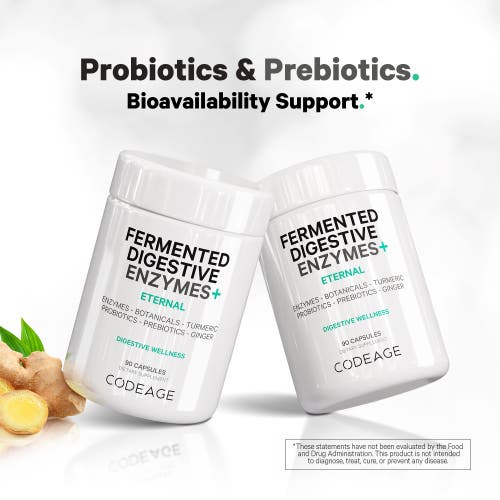 Codeage Fermented Digestive Enzymes, Probiotics, Prebiotics, Amylase, Lipase, Lactase, 3-Month Supply, 90 ct in White at Nordstrom