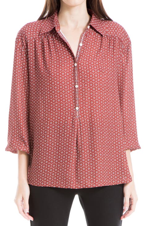 Women's 3/4 Sleeve Button-Up Shirts Rack