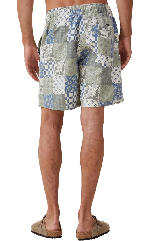 Shop Cotton On Kahuna Drawstring Shorts In Sage Quilt