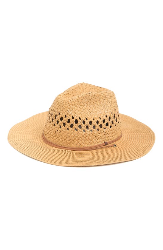 Vince Camuto Straw Cowboy Open Weave Hat In Natural | ModeSens