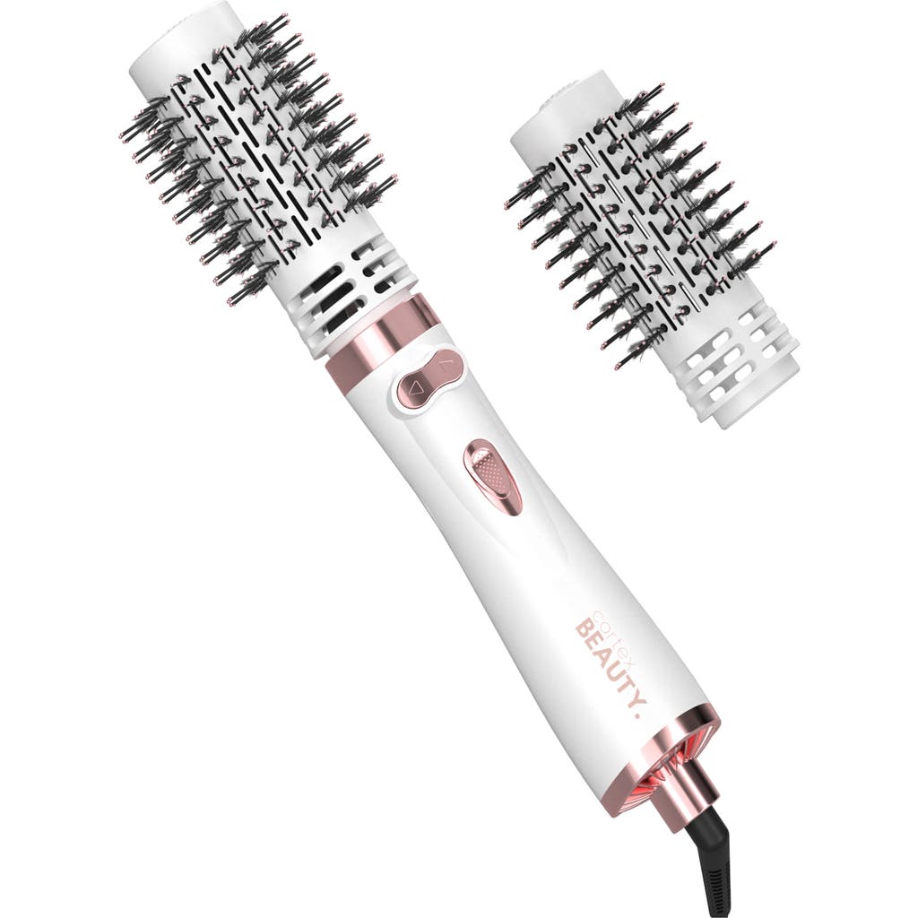 Cortex Beauty 2-in-1 Revolving Hot Brush In White/pink Rose