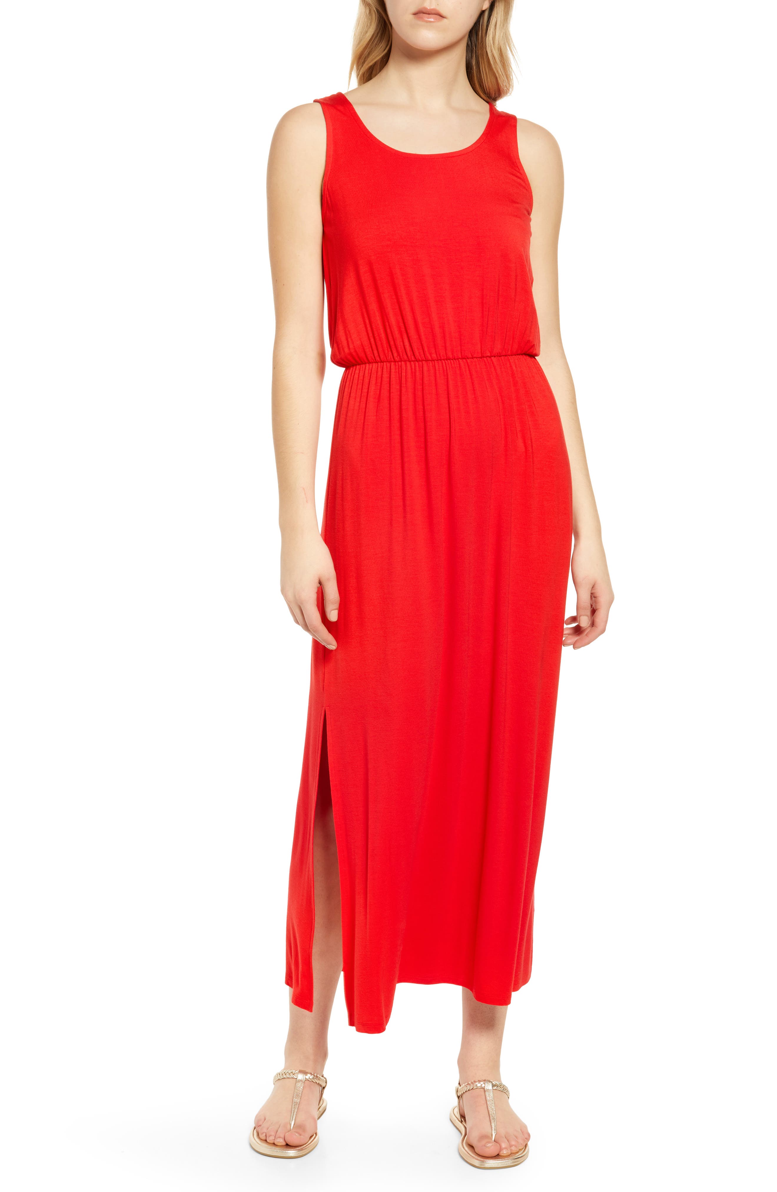 casual short red dress