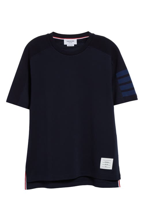 THOM BROWNE THOM BROWNE MILANO 4-BAR COTTON T-SHIRT 