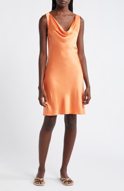 Rails Indra Cowl Neck Satin Minidress in Papaya 