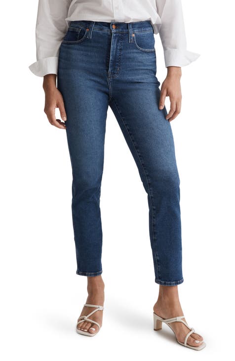 Stovepipe High Waist Stretch Denim Jeans (Auraria)