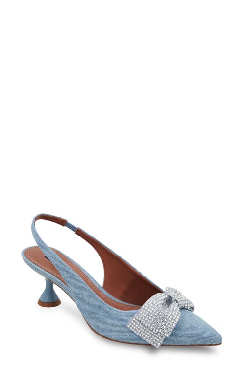 Archie Pointed Toe Slingback Pump in Denim
