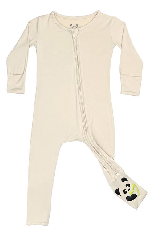 Shop Bellabu Bear Oat Convertible Footie Pajamas In Beige