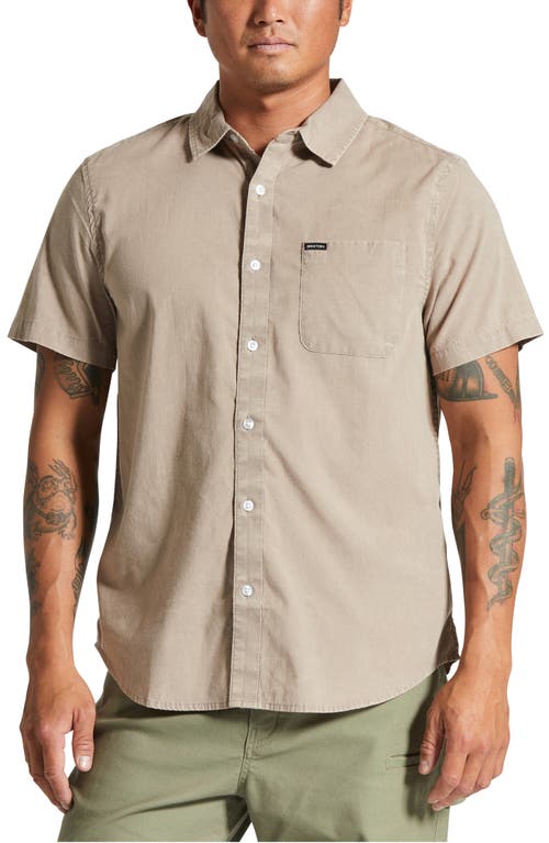 Charter Short Sleeve Button-Up Shirt in Cinder Grey Sol Wash