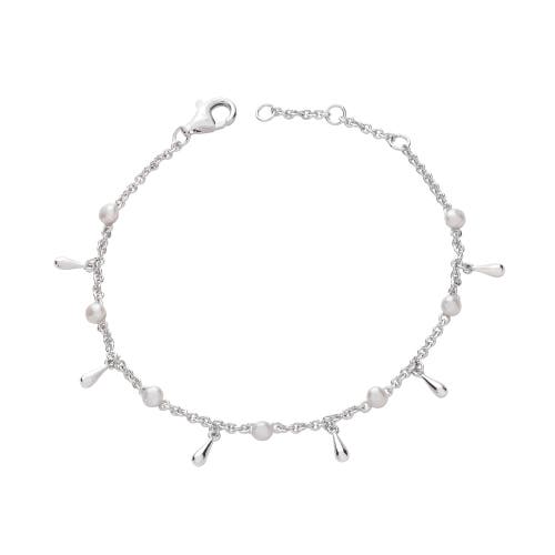 Lucy Quartermaine Women's Solid Sterling Silver Royal Pearl Drop Bracelet In Sterling Silver