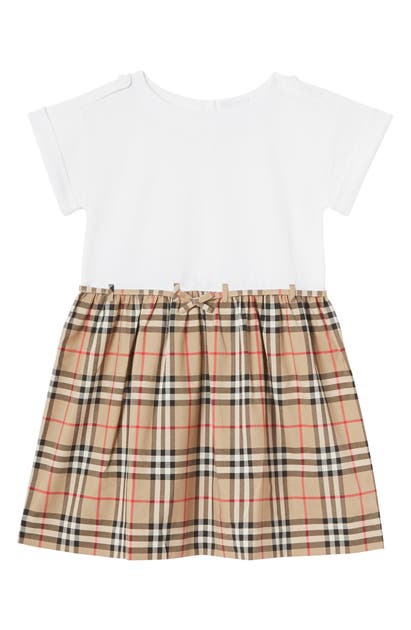 BURBERRY RHONDA CHECK SKIRTED DRESS,8021920