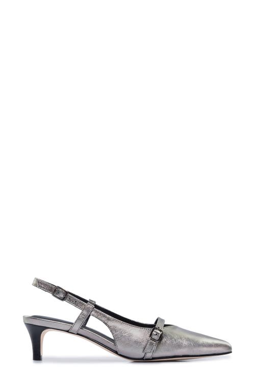 Shop Bernardo Marietta Slingback Pointed Toe Kitten Heel Pump In Gunmetal