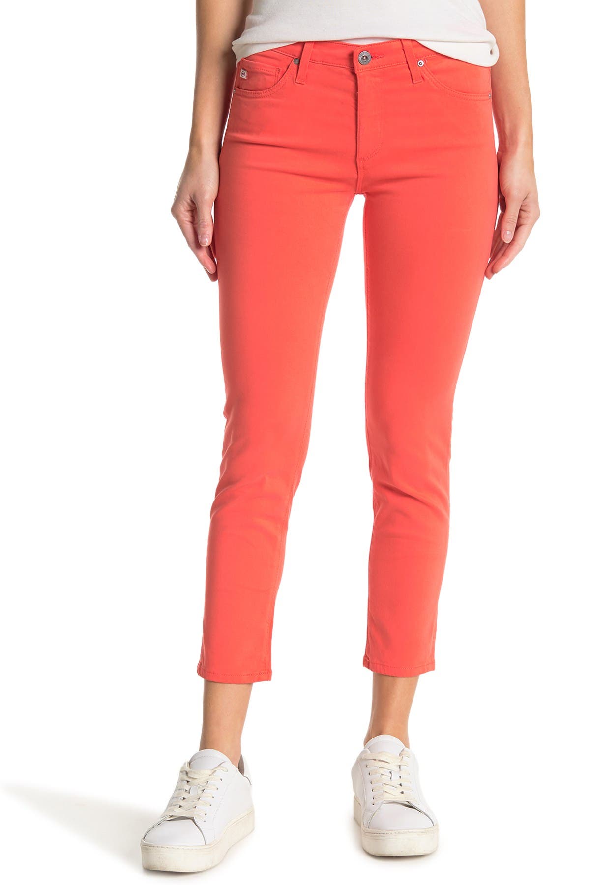 Ag Prima Cropped Jeans In Bright Pink5